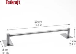 Tatkraft John - Zelkflevende Handdoekstang - Vaatdoek/Keukengerei/Handdoeken Stang Houder Rek Handdoekenrek Muur Steun - Wand Ophangsysteem Voor In De Keuken/Badkamer/Keukenkast - Handdoekrek Handdoekenstang - Zonder Boren - Geborsteld RVS - 40CM -Badkamer Producten Winkel 1200x854 3