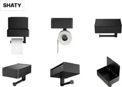 SHATY® WC Rolhouder - Toiletrolhouder - Opbergvak - Bakje - Plankje - Zonder Boren- WC Papier Houder - Toilet Papier Houder - Zwart - Badkameraccessoire - Toiletaccessoire - Inclusief Handoekhaak -Badkamer Producten Winkel 1200x856 1