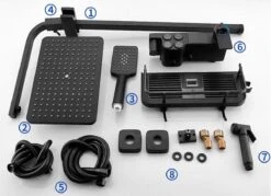 Merkloos Compleet Douchesysteem | ABS Doucheset | Mat Zwarte Hoofddouche En Handdouche | Vierkante Regendouche Voor Badkamer | Verstelbaar | Temperatuur Display | 360° Draaibaar -Badkamer Producten Winkel 1200x869