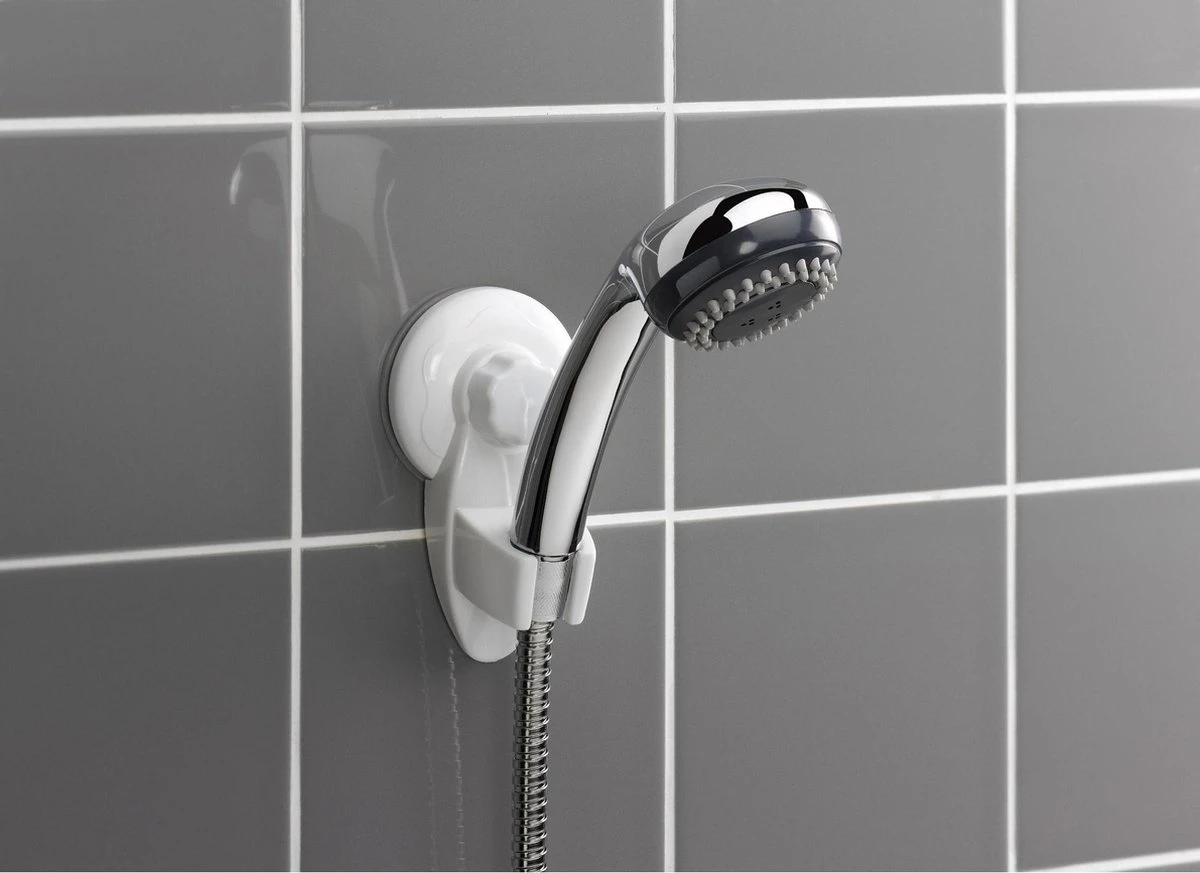 Handdouchehouder Kunststof Met Zuignap Wit 3 Handdouchehouder Kunststof Met Zuignap Wit