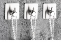 Merkloos RiMa7 - Handdoekhaakjes - Ophanghaak - RVS - Zilver - Zelfklevend Vierkant - 4 Stuks -Badkamer Producten Winkel 1200x904 3