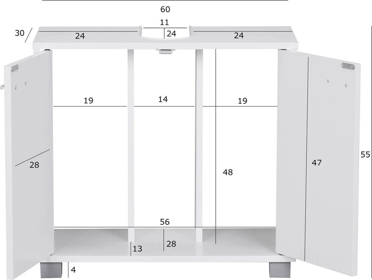 Nancy's Artesia Badkamerkast - Badkamermeubel - Badmeubel - Opbergruimte - Wit 4 Nancy's Artesia Badkamerkast - Badkamermeubel - Badmeubel - Opbergruimte - Wit - Afbeelding 2