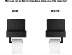 SHATY® WC Rolhouder - Toiletrolhouder - Opbergvak - Bakje - Plankje - Zonder Boren- WC Papier Houder - Toilet Papier Houder - Zwart - Badkameraccessoire - Toiletaccessoire - Inclusief Handoekhaak -Badkamer Producten Winkel 1200x911 4