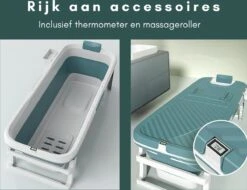 Livista® - Opvouwbaar Bad - Blauw - Zitbad - Inklapbaar - Bath Bucket - 150 CM LANG - XL - Incl. Thermometer & Onderwater LED Lichten -Badkamer Producten Winkel 1200x922