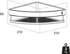 Tiger Carv - Douchemand Hoek 21 Cm - Zwart -Badkamer Producten Winkel 1200x924 3