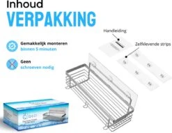 RVS Doucherek Zelfklevend Zonder Boren - Douchemand Hangend - 15KG Draagvermogen - Zilver/Chroom -Badkamer Producten Winkel 1200x930 4