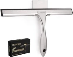 Douchewisser Rvs - Luxe Trekker Douche - Raamwisser Met Ophanghaak - Douchetrekker - Niet Boren - Chroom