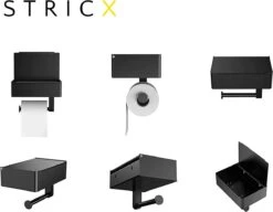 STRICX Toiletrolhouder - Zwart - Zonder Boren - Toilet Rol Houder Tissuebox - Zelfklevend - WC Rolhouder Met Opbergvak Voor Babydoekjes - Met Plankje - Toiletaccessoires -Badkamer Producten Winkel 1200x935 5