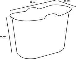 EKEO Zitbad - 210L - Mobiele Badkuip - Bath Bucket - Zwart -Badkamer Producten Winkel 1200x936