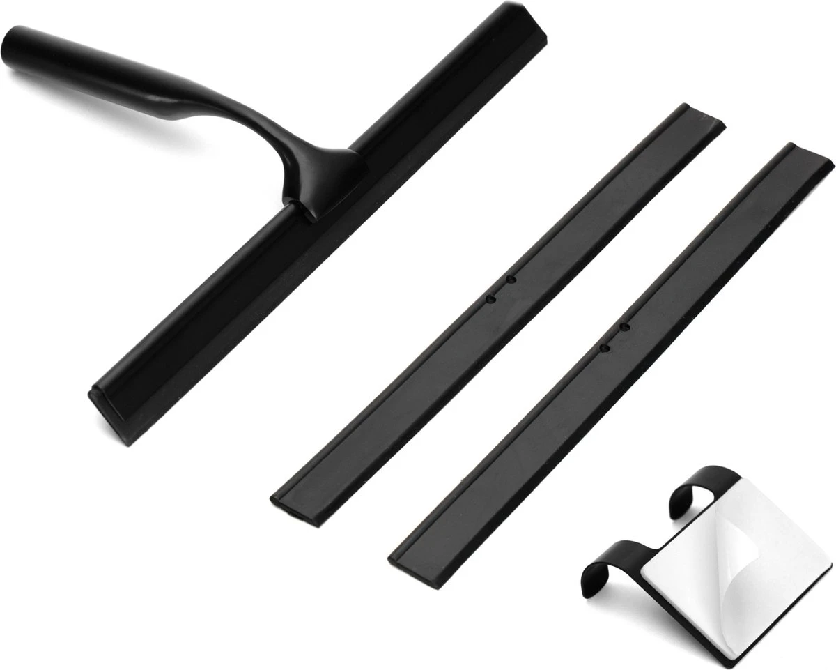 Douchewisser Met Ophanghaak En 2 Extra Strips - Raamwisser Voor Douche - Raamtrekker Zwart 8 Douchewisser Met Ophanghaak En 2 Extra Strips - Raamwisser Voor Douche - Raamtrekker Zwart - Afbeelding 6