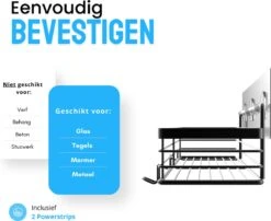 RVS Doucherek Zelfklevend Zonder Boren Zwart - Douchemandje Met 15KG Draagvermogen - Planchet Badkamerrek - Shower Rack - 31x10cm 13 RVS Doucherek Zelfklevend Zonder Boren Zwart - Douchemandje Met 15KG Draagvermogen - Planchet Badkamerrek - Shower Rack - 31x10cm -Badkamer Producten Winkel 1200x982 2
