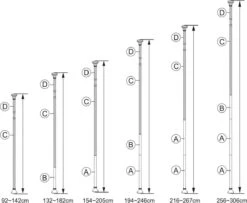 Telescopisch Doucherek Uit Chroom, Verstelbaar 155 - 320 Cm Met Extra Handdoekrek -Badkamer Producten Winkel 1200x987 2