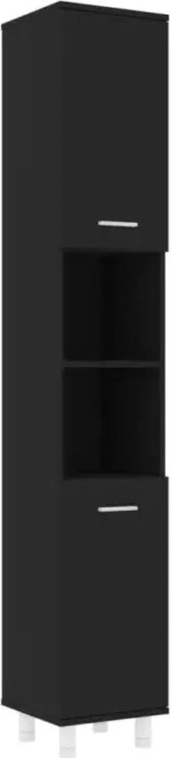 VidaXL Badkamerkast 30x30x179 Cm Spaanplaat Zwart -Badkamer Producten Winkel 271x1200
