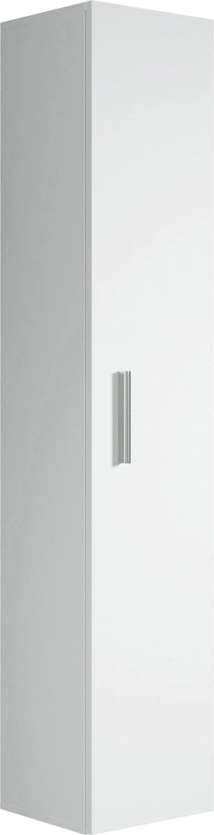 Badplaats Badkamerkast Pluto 30 X 30 X 150 Cm - Wit - Hangende Kolomkast Met 1 Deur