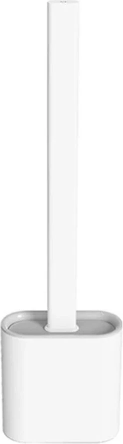 Easy Clean - Flexible Siliconen Wc Borstel Met Houder - Gesloten Onderkant - Ophangbaar - Vernieuwd Design - Toiletborstel - Wit - WC Borstel -Badkamer Producten Winkel 333x1200