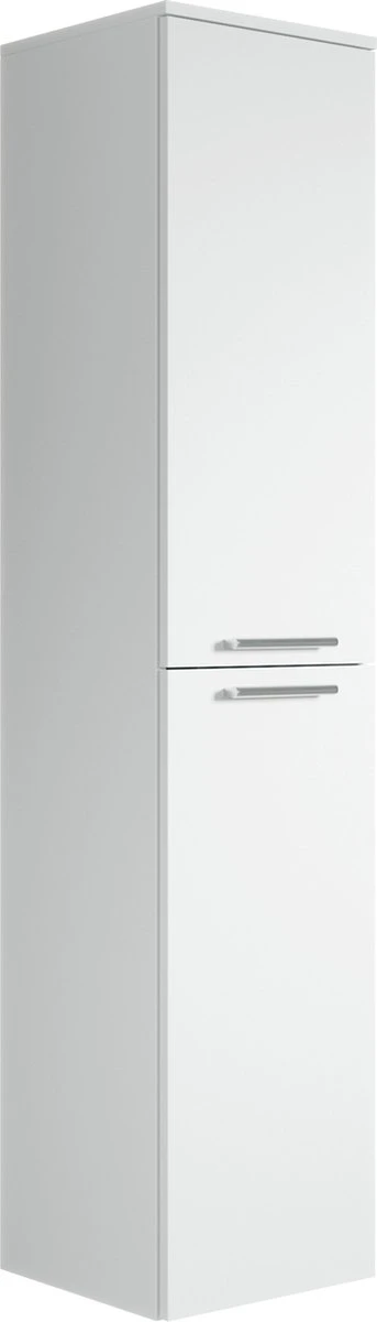 Badplaats Badkamerkast Saturnus 35 Cm X 35 Cm X 130 Cm - Wit - Hangende Kolomkast Met Twee Deuren