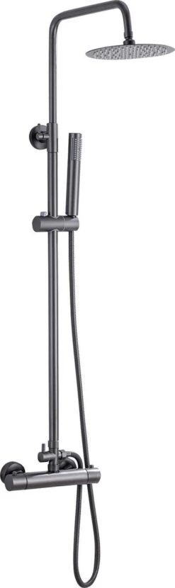 LOMAZOO Regendouche Met Thermostaatkraan - Douche Badkamer - Gun Metal / Antraciet [LYNN]