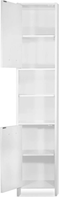 Casaria Badkamerkast - 6 Vakken/ 2 Deuren - Slank En Elegant - Wit -Badkamer Producten Winkel 362x1200 1