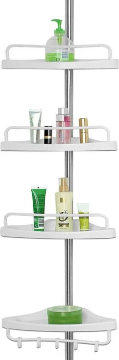 Telescopisch Doucherek Uit Chroom, Verstelbaar 155 - 320 Cm Met Extra Handdoekrek -Badkamer Producten Winkel 399x1200 3