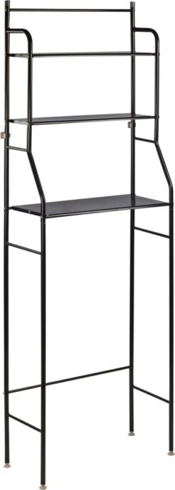 Alora Wc Rek Opbergrek - Stellingkast Metaal - Opbergrek Metaal - Badkamerrek - Wc Kastje - Zwart - Wc Meubel -Badkamer Producten Winkel 430x1200 2