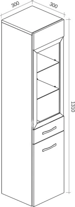 Badplaats Badkamerkast Rio 30 X 30 X 131 Cm - Wit Hoogglans - Hangende Kolomkast Met 2 Deuren -Badkamer Producten Winkel 437x1200 1