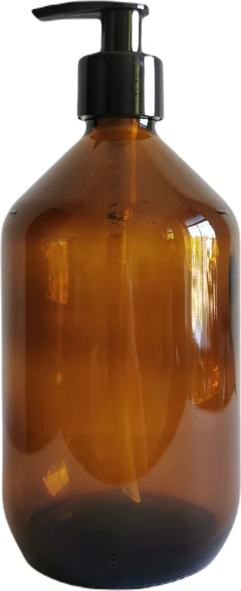 24DOTS Living Zeepdispenser | 500 Ml Bruin Amber Glas | Zeeppompje | Zeeppomp | Met Zwart Pompje 3 24DOTS Living Zeepdispenser | 500 Ml Bruin Amber Glas | Zeeppompje | Zeeppomp | Met Zwart Pompje