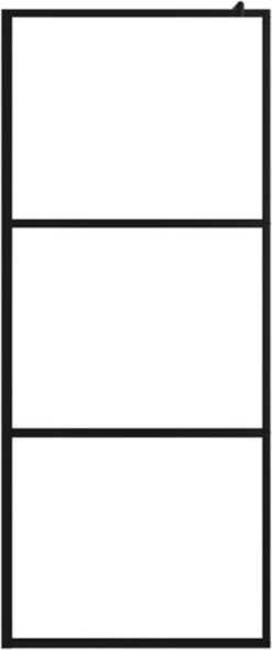 VidaXL Inloopdouchewand Transparant 90x195 Cm ESG-glas Zwart -Badkamer Producten Winkel 503x1200