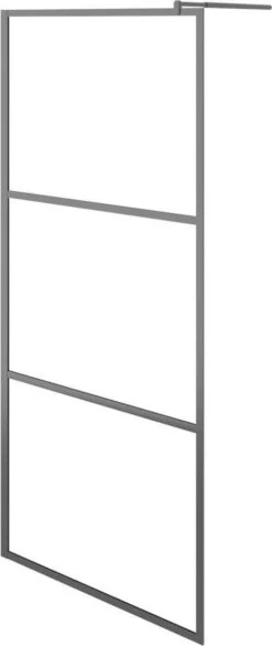 VidaXL Inloopdouchewand Transparant 90x195 Cm ESG-glas Zwart -Badkamer Producten Winkel 507x1200