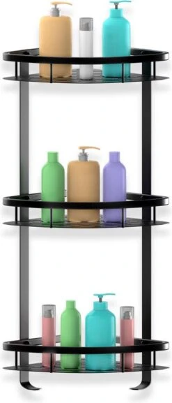 BrandtBergkamp Doucherek Zonder Boren – Badkamerrek – 3 Laags – Zwart