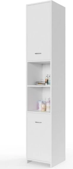 Casaria Badkamerkast - 6 Vakken/ 2 Deuren - Slank En Elegant - Wit -Badkamer Producten Winkel 518x1200