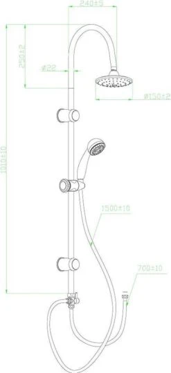 SCHÜTTE Jamaica Fresh Douchesysteem - Regendouche - 102 Cm Stang - Chroom -Badkamer Producten Winkel 552x1200