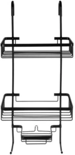 Recalma Doucherek 3 Laags - Monteren Zonder Boren - Zwart - Zuignap - Ook Voor Grote Flessen - Opbergrek Douche - 3 Etages -Badkamer Producten Winkel 581x1200 2