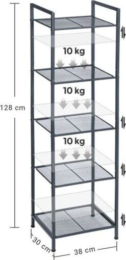 Cisa Home - Staand Rek - Badkamerrek - Opslagrek - Keukenrek - Zwart -Badkamer Producten Winkel 581x1200