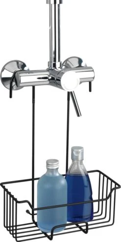 WENKO Doucherek Milo 25x36cm RVS Zwart - Doucherek Zonder Boren - Doucherek Hangend Zwart -Badkamer Producten Winkel 601x1200 6