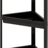 Sev Plastic - 3 Laags Hoek Opbergrek - Staand Rek 3 Etages Voor Badkamer - Corner Keukenrek - Badkamerrek - Kunststof Hoekrek - Zwart -Badkamer Producten Winkel 607x1200