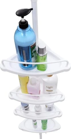 Merkloos Telescopisch Douche Rek Met 4 Lagen - Verstelbaar Bad / Douche Hoekrek Opbergrek - Uitschuifbaar Van 85-305 Cm - Wit 15 Merkloos Telescopisch Douche Rek Met 4 Lagen - Verstelbaar Bad / Douche Hoekrek Opbergrek - Uitschuifbaar Van 85-305 Cm - Wit -Badkamer Producten Winkel 611x1200 2