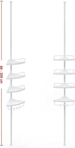 Merkloos Telescopisch Douche Rek Met 4 Lagen - Verstelbaar Bad / Douche Hoekrek Opbergrek - Uitschuifbaar Van 85-305 Cm - Wit 13 Merkloos Telescopisch Douche Rek Met 4 Lagen - Verstelbaar Bad / Douche Hoekrek Opbergrek - Uitschuifbaar Van 85-305 Cm - Wit -Badkamer Producten Winkel 613x1200 1