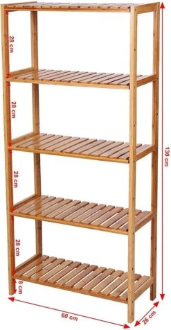 Songmics Badkamer Rek Met 9 Niveaus – Opbergrek Met Verstelbare Planken – Badkamerkast - Bamboe -Badkamer Producten Winkel 623x1200 1