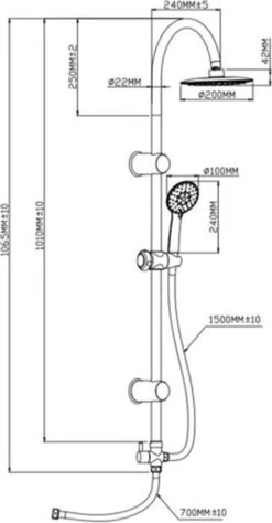 SCHÜTTE Jamaica Fresh Douchesysteem - Regendouche - 102 Cm Stang - Chroom -Badkamer Producten Winkel 625x1200