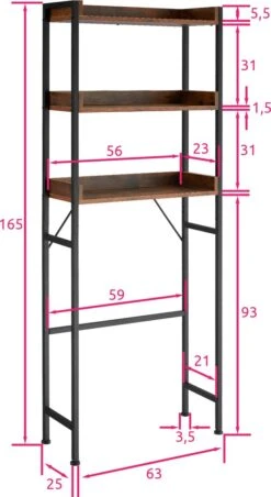 Tectake - Badkamerrek Seattle - Industrial Dark - 404435 -Badkamer Producten Winkel 656x1200 1