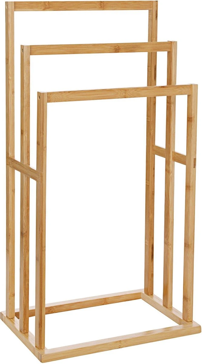 Merkloos Decopatent® Handdoekrek - Vrijstaand Handdoekenrek Voor In Badkamer - Handdoekrek - Bamboe Hout - Handdoek - Droogrek Met 3 Armen 11 Merkloos Decopatent® Handdoekrek - Vrijstaand Handdoekenrek Voor In Badkamer - Handdoekrek - Bamboe Hout - Handdoek - Droogrek Met 3 Armen - Afbeelding 9