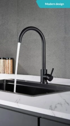 Keuken Kraan - Kraan Wastafelkraan - Kraan Zwart - Badkamerkraan - Inclusief Aansluitmateriaal -Badkamer Producten Winkel 674x1200 4