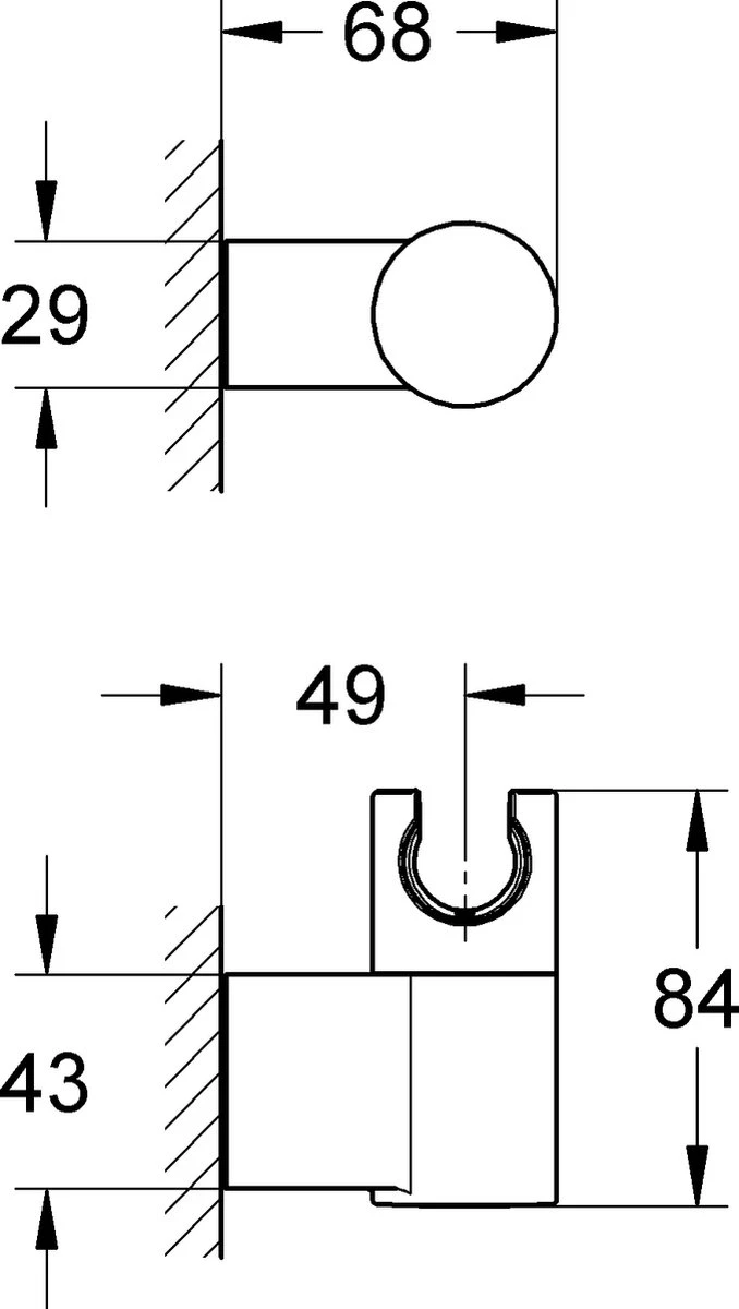 GROHE Rainshower Wandhouder - Verstelbaar - Chroom - 27055000 8 GROHE Rainshower Wandhouder - Verstelbaar - Chroom - 27055000 - Afbeelding 6