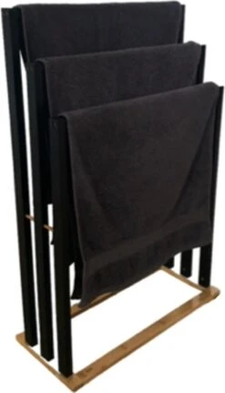 Handdoekrek Badkamer - Handdoekrek - Handdoekladder - Handdoekrek Zonder Boren - Handdoekrek Vrijstaand - Handdoekenrek Badkamer - Handdoekenrek Vrijstaand - Handdoekenrek - Handdoekenladder - Zwart - Hout - Zonder Boren -Badkamer Producten Winkel 687x1200 2