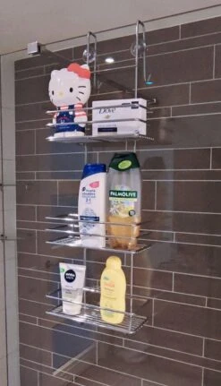 Ball Design Chroom Doucherek-3 Laags-hangend-Doucherek Zonder Boren -Badkamer Producten Winkel 687x1200 3