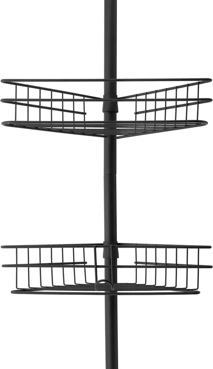 Merkloos Telescopisch Doucherek Zwart Voor Shampoo Staand Zonder Boren Shower Shelf Without Drilling Metal 5 Merkloos Telescopisch Doucherek Zwart Voor Shampoo Staand Zonder Boren Shower Shelf Without Drilling Metal - Afbeelding 3