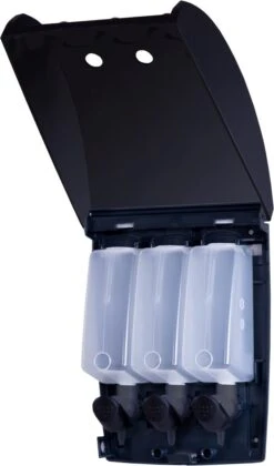 Aquathof, Zeepdispenser, Mat Zwart, 3 Kamer, 3 Reservoirs, 3x350ml, Hangend, Wandmontage -Badkamer Producten Winkel 705x1200 3
