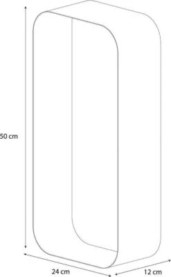 Sealskin Brix - Wandkubus Wandelement Wandrek - 12x50x24 Cm - Metaal - Zwart -Badkamer Producten Winkel 743x1200