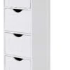 Houten Staande Kast Voor Badkamer - Opbergmeubel / Kolomkast Met 4 Handige Vakken - 30 X 30 X 82 Cm - Wit -Badkamer Producten Winkel 754x1200 1