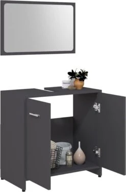 Decoways - Badkamermeubelset Spaanplaat Grijs -Badkamer Producten Winkel 790x1200 4